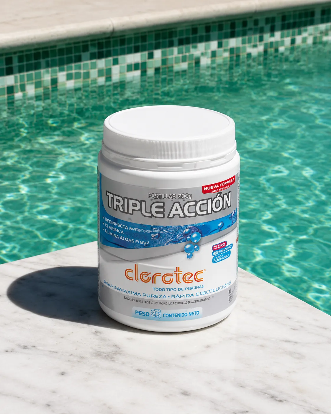 Cloro en pastillas triple accion