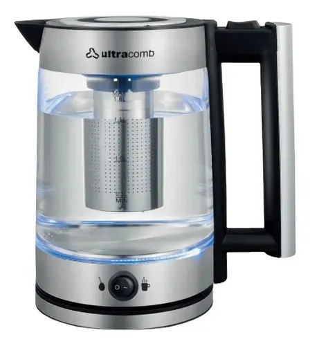 Pava eléctrica vidrio con corte de mate infusor de te