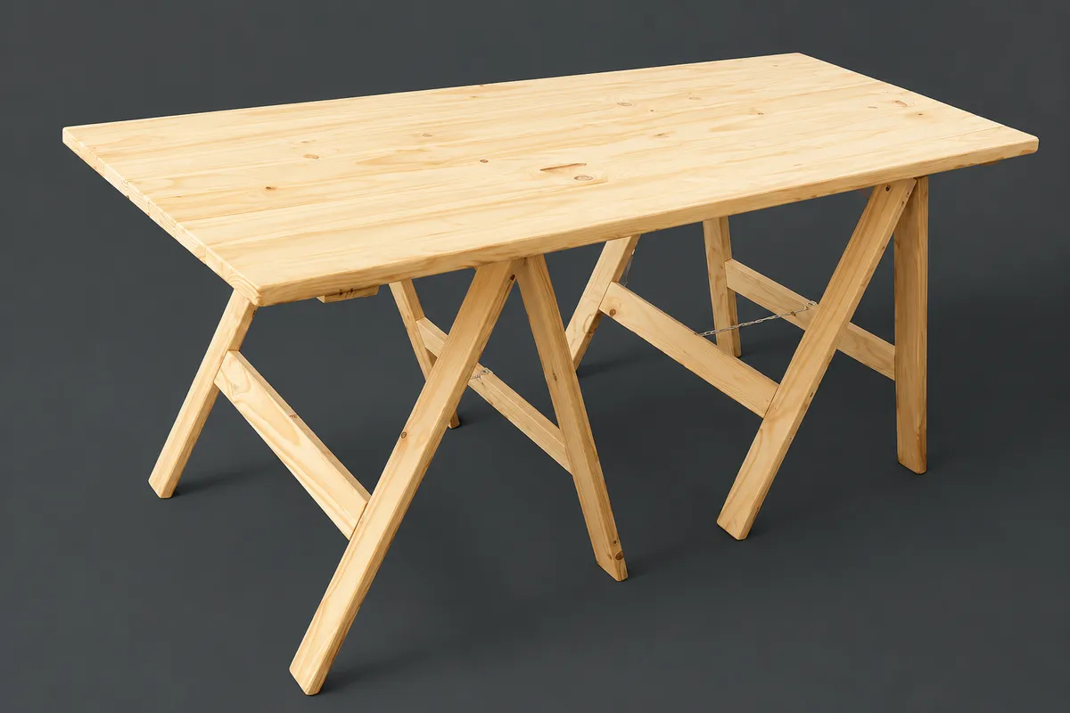 Mesa quincho 180 x 80 con caballeres