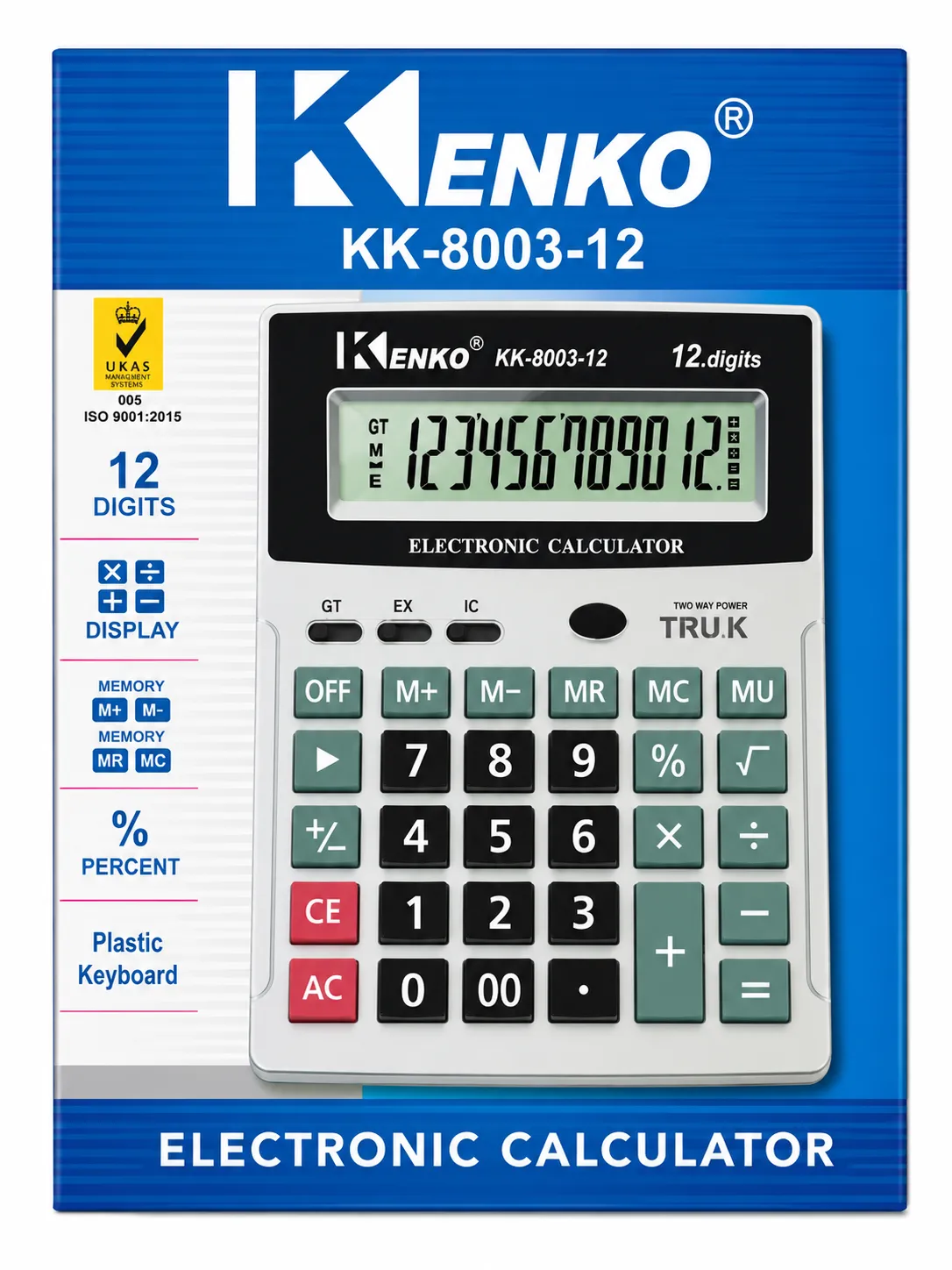 Calculadora comercio kenko 8003 12