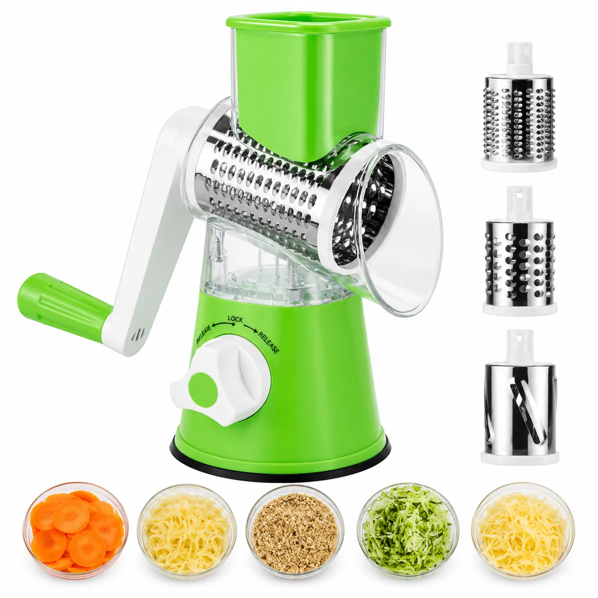 Rallador Manual Cortador Verduras Con 3 Chuchillas Acero