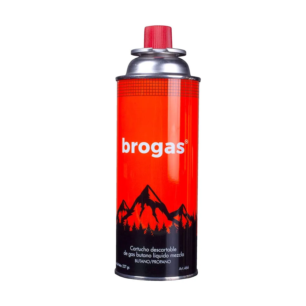 Cartucho descartable de gas liquido mezcla butano propano brogas