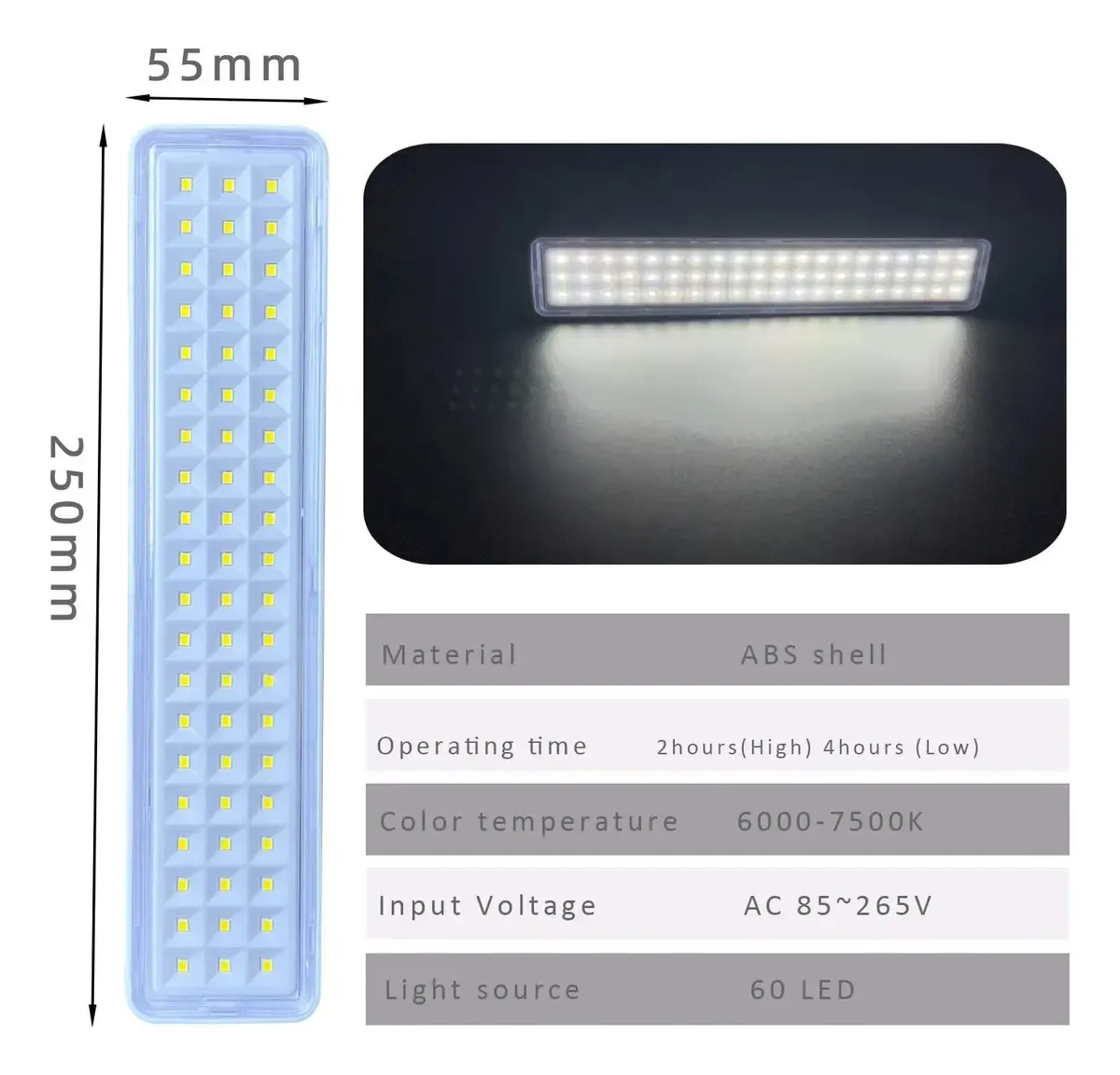luz de emergencia 60 led 220v - imagen 3