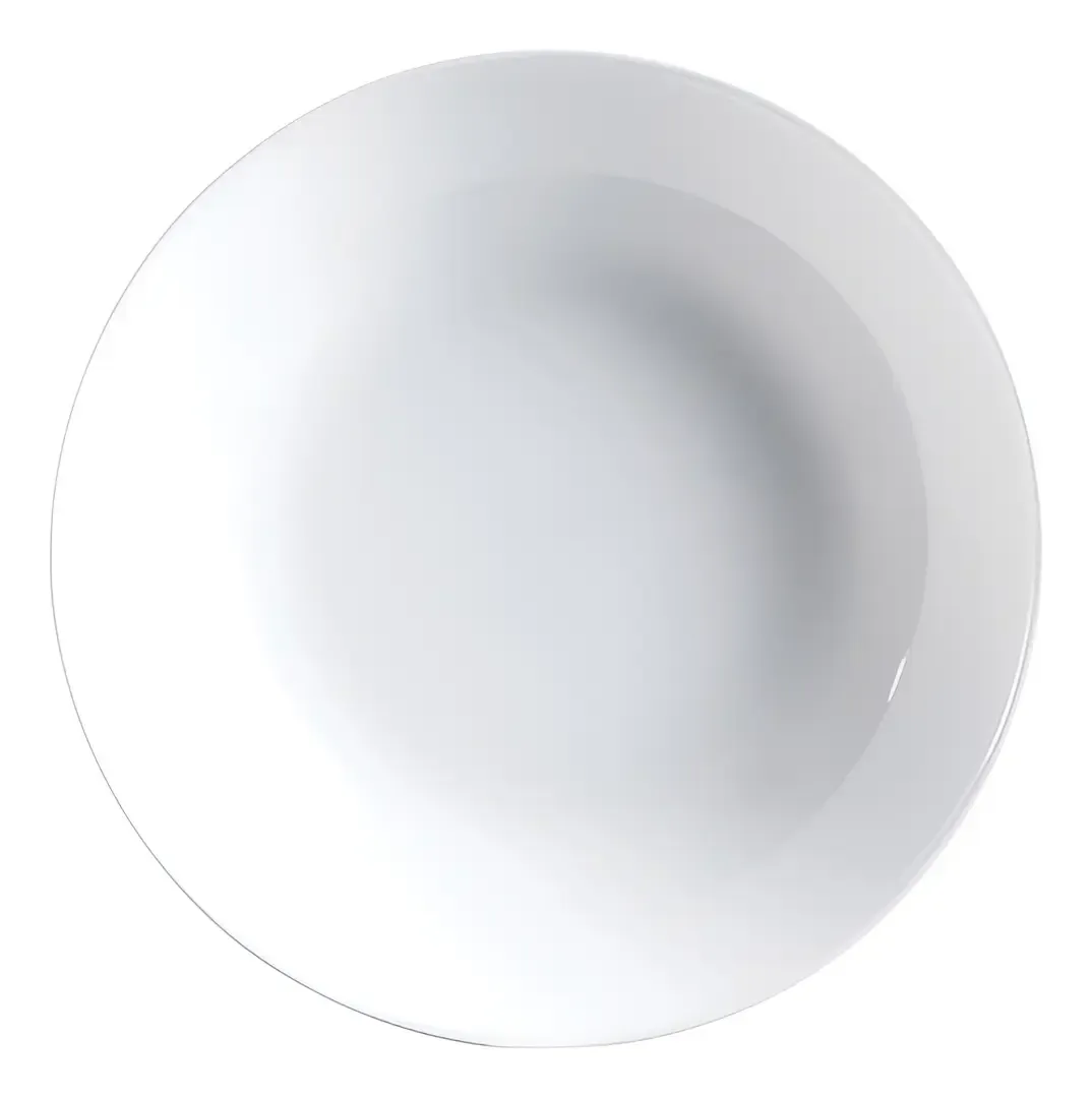 Juego X 6 Plato Hondo Vidrio Templado Luminarc Diwali Color Blanco