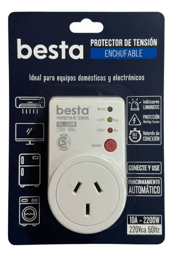 Protector De Tensión Mono/enchufable 10a Indicadores Led