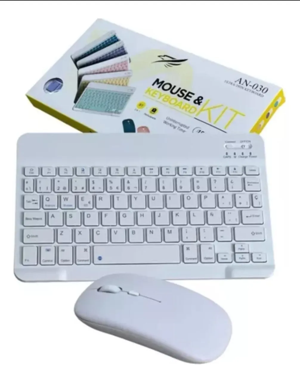 Teclado y mouse Bluetooth blanco