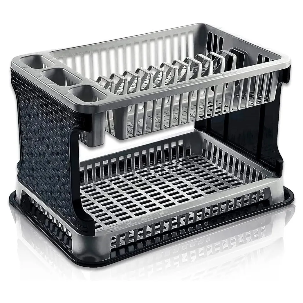 Seca platos plástico dos pisos
