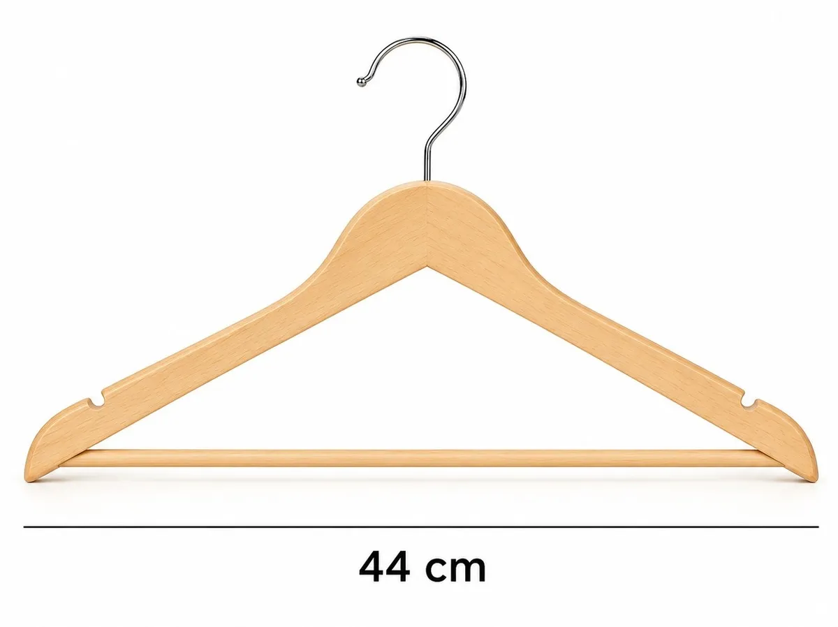 Perchas x 8 de Madera lustrada 44 cm en pack - imagen 2