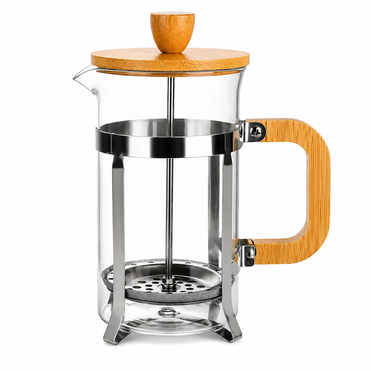 Cafetera Prensa Francesa Embolo 1000 ml con Madera en caja