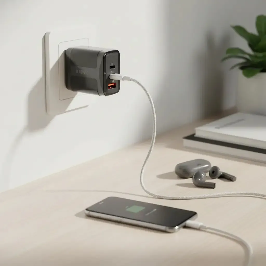Cabezal Inova 100w 3 Puertos Usb-c Y Usb-a Carga Rápida Negro - imagen 2