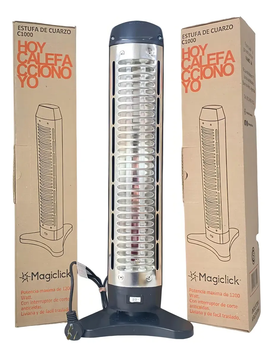 Estufa Eléctrica Magiclick Vertical Cuarzo 2 Velas 1200w - imagen 2