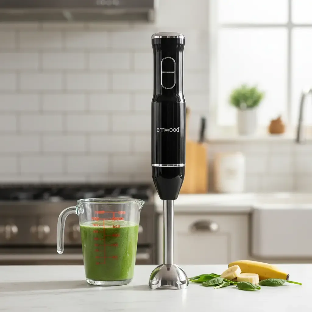 Minipimer Mixer Licuadora De Mano Amwood 600w 2 Velocidades Negro - imagen 2