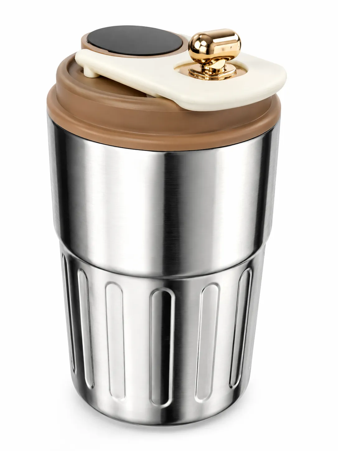 VASO TERMICO PARA CAFE CON MEDIDOR DE TEMPERATURA ACERO INOX