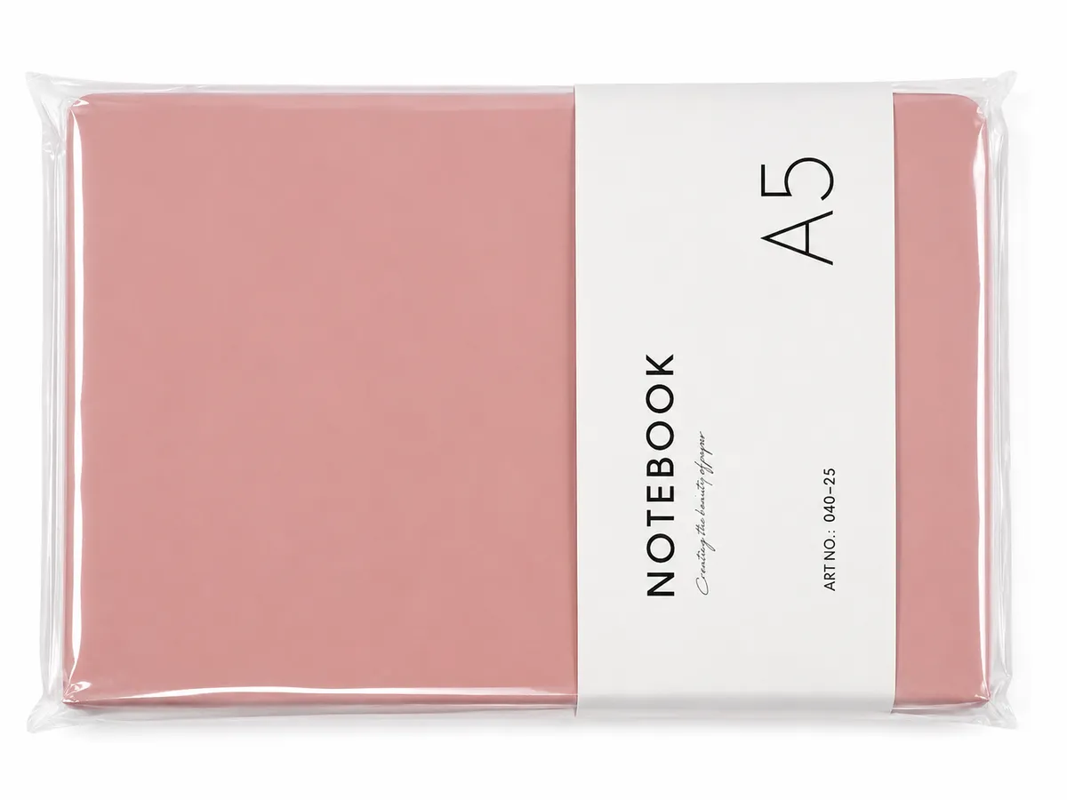 CUADERNO A5 CON CUERINA SINTETICA ROSA 80 HOJAS