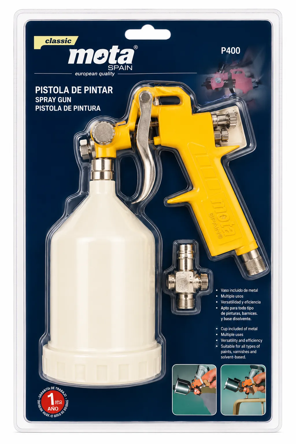 Pistola Soplete De Pintar Mota P400 Gravedad