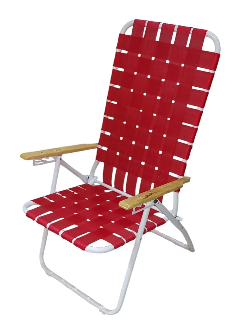 Reposera plegable 5 posiciones color rojo
