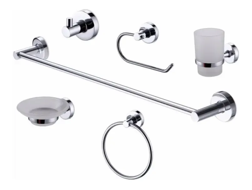 Kit De Accesorios Baño Peirano 12006 Línea 12000 6 Piezas Metálicas Cromo