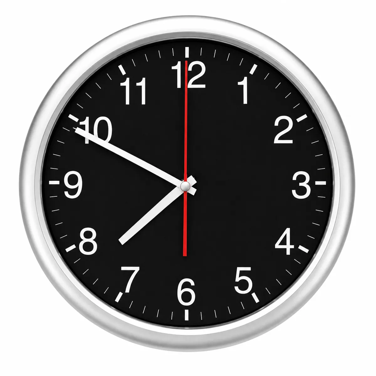 reloj de pared analógico color negro