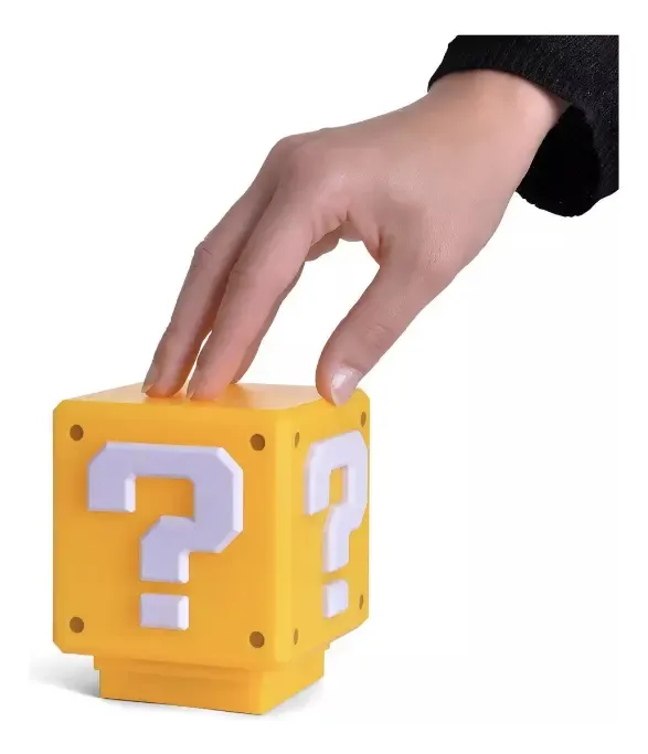 Lampara Cubo Mario Bros Velador Led Interactiva Luz Y Sonido - imagen 2
