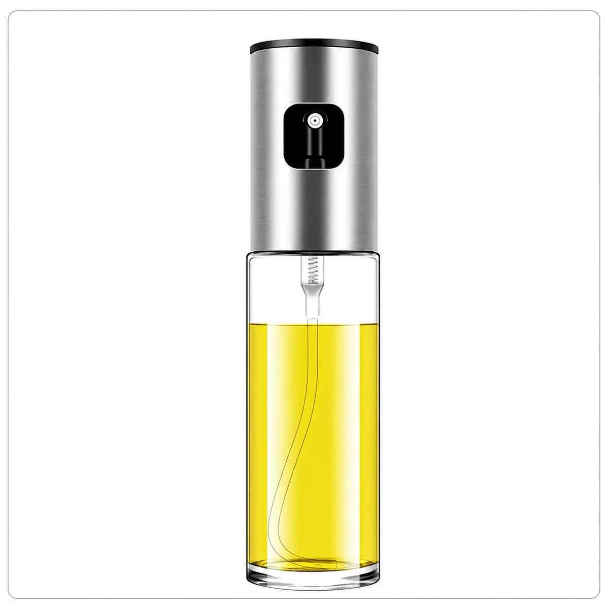 Aceitera Spray Pulverizador de Vidrio con tapa metalizada