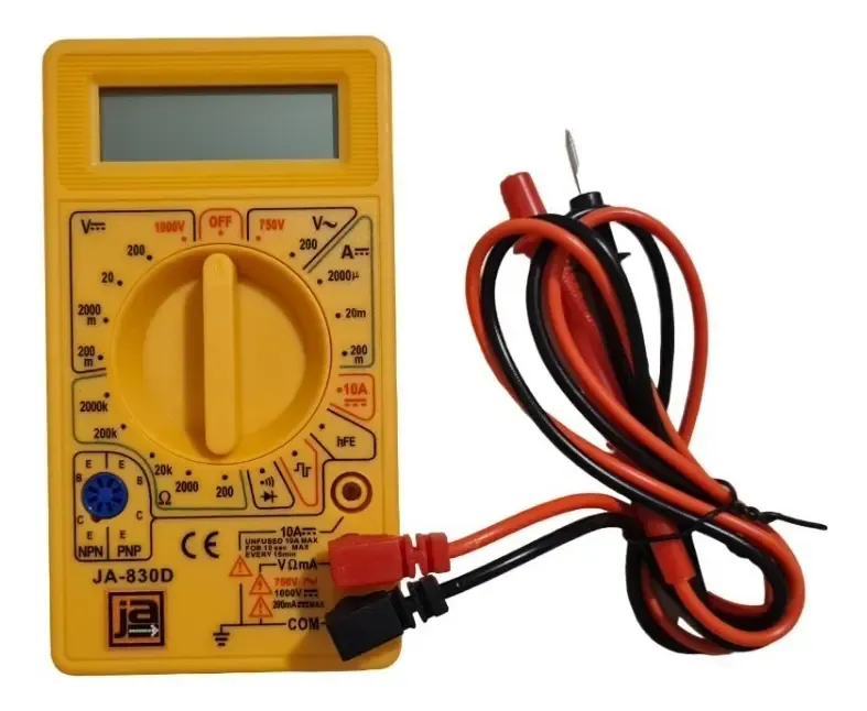 Tester Multimetro Digital Con Buzzer Y Cables