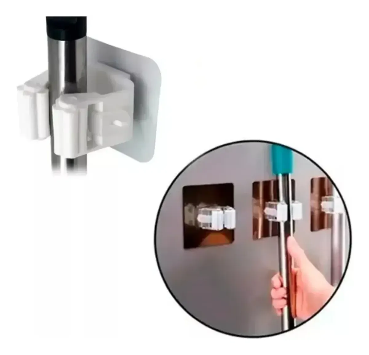 Soporte Cuelga Porta Escoba Organizador Escobero - imagen 2