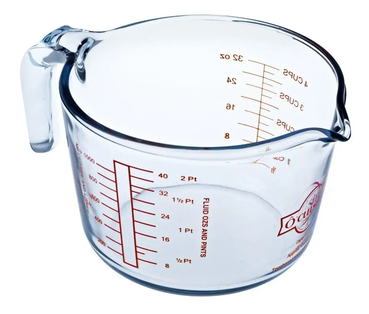 Jarra Medidora De Vidrio Templado 1 Litro O Cuisine Color Transparente