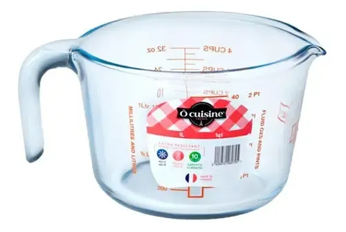 Jarra Medidora De Vidrio Templado 1 Litro O Cuisine Color Transparente - imagen 2