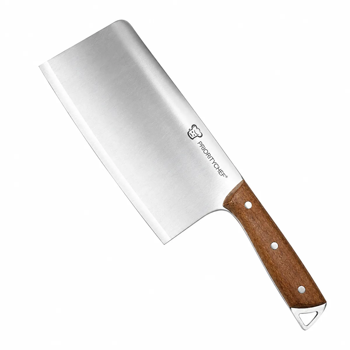 cuchillo hacha  acero inoxidable de cocina con mango de madera