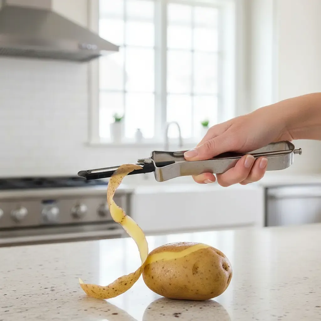 Pelapapa Mango Metalico Pela Vegetales Utensillo Cocina - imagen 3