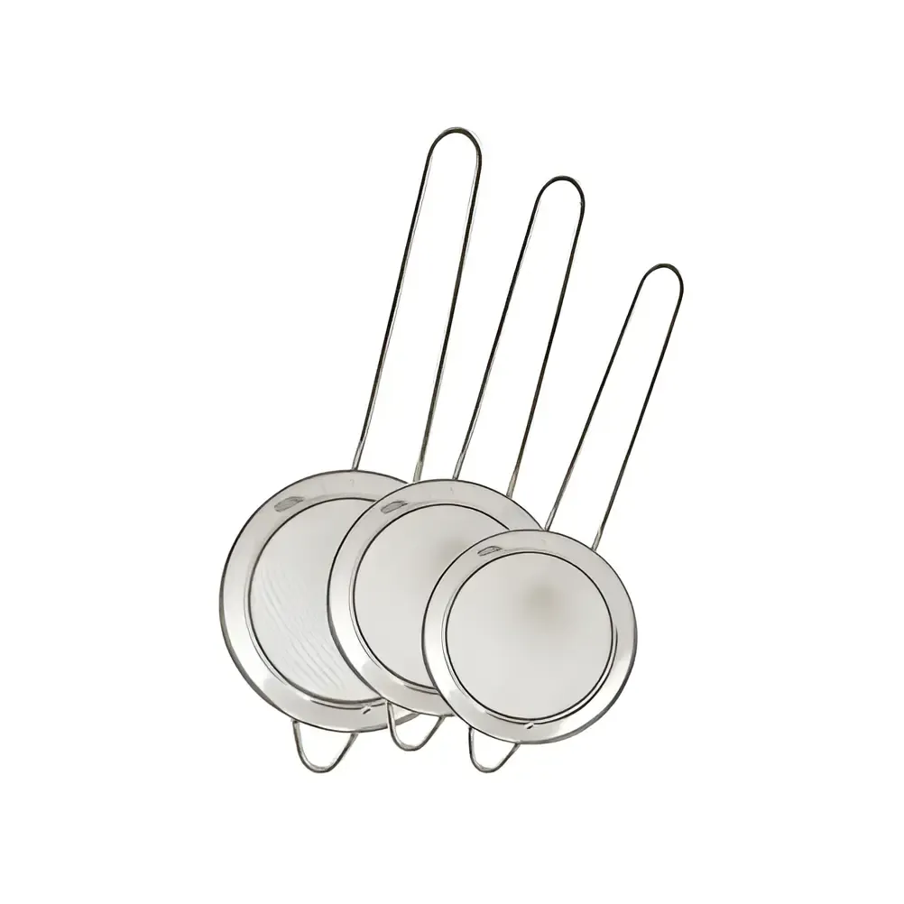 Pack de 3 Coladores de Acero Inoxidable con Doble Malla para Cocina – Benabi