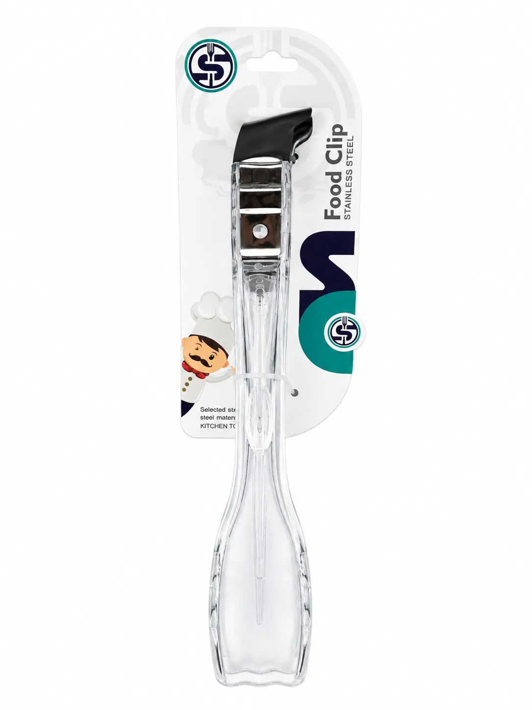 pinza para ensaladas de acrilicon y acero inoxidable 