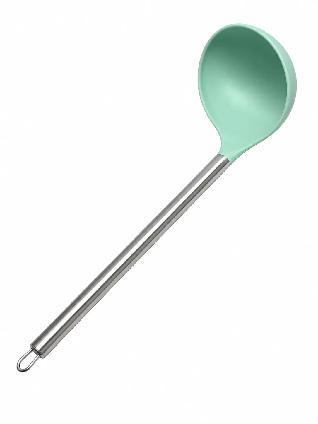 CUCHARON COLOR PASTEL Y ACERO
