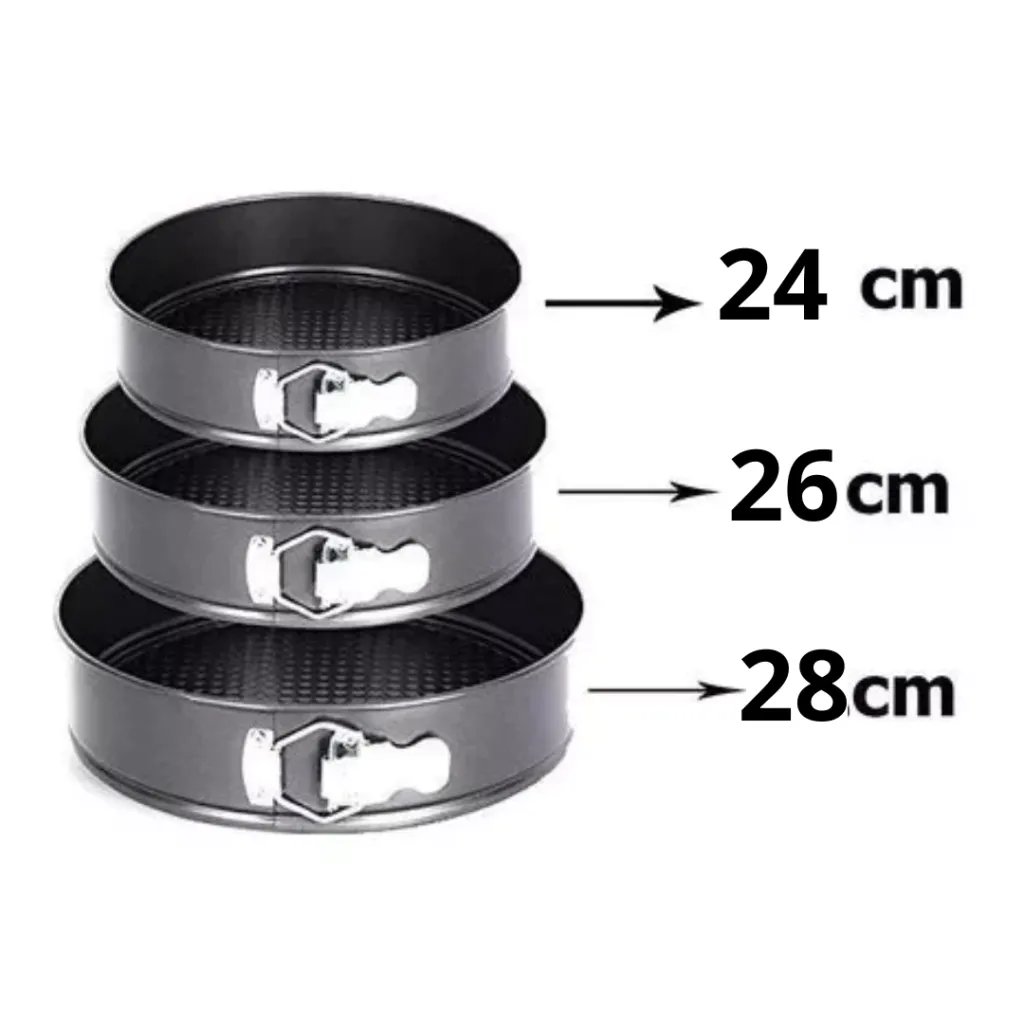 Set x 3 Torteras Desmontables Antiadherente 24-26-28 cm en Caja