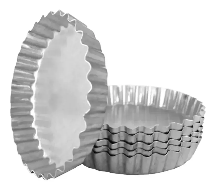 MOLDES DE TARTA PASTA FROLA TARTELETAS RIZADA 10 CM PACK X 6 UNIDADES