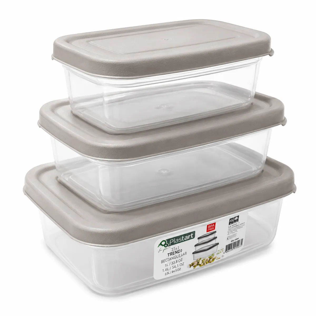 HERMETICOS RECTANGULAR X 3 UNIDADES