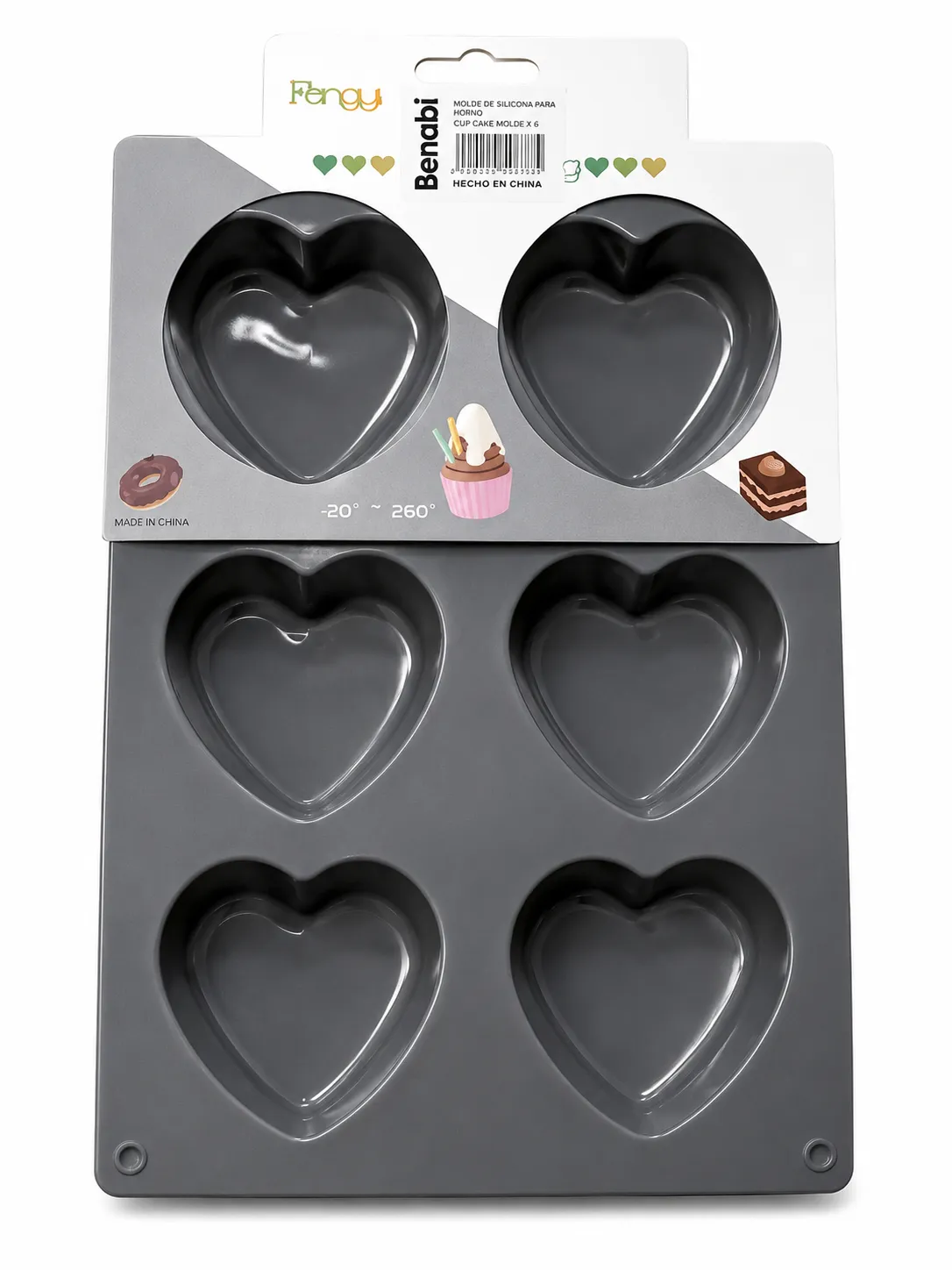 MOLDE CORAZON SILICONA X 6