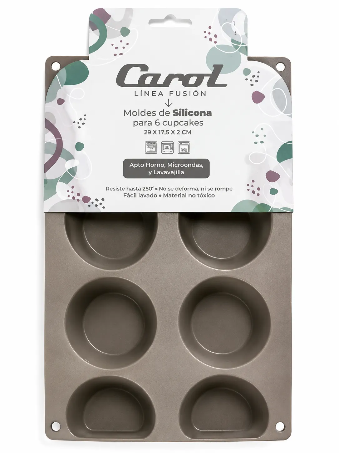 MOLDE DE SILICONA CAROL CUPCAKES 250 GRADOS