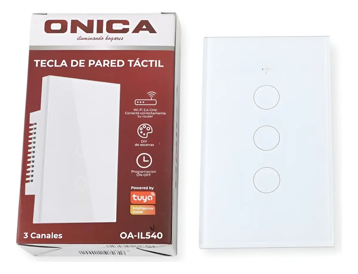 Tecla Llave Smart Táctil Wifi 3 Canales Alexa Google 10 A