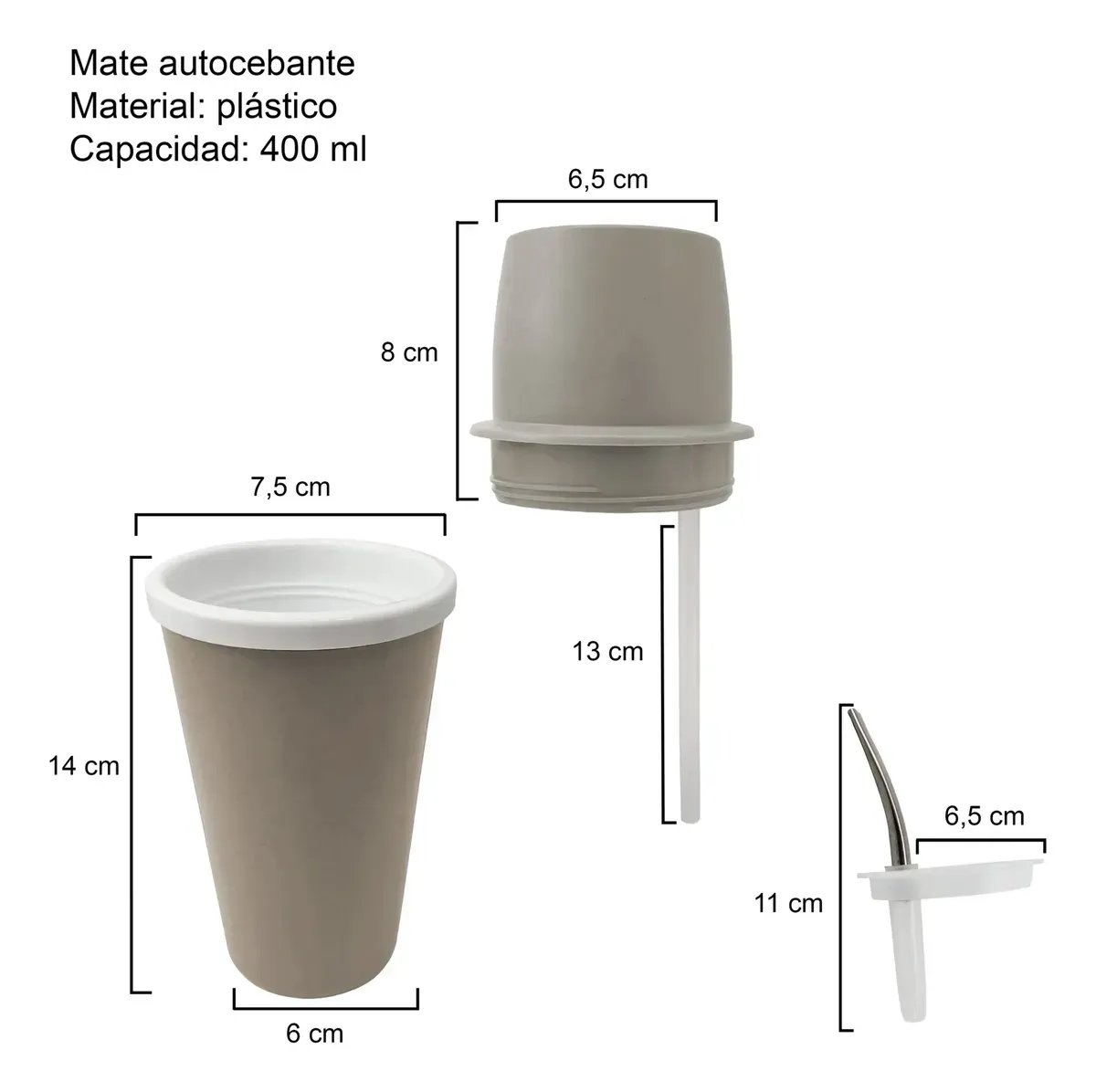 Mate Autocebante Mate Listo 400 Cc Automate Plastico - imagen 3