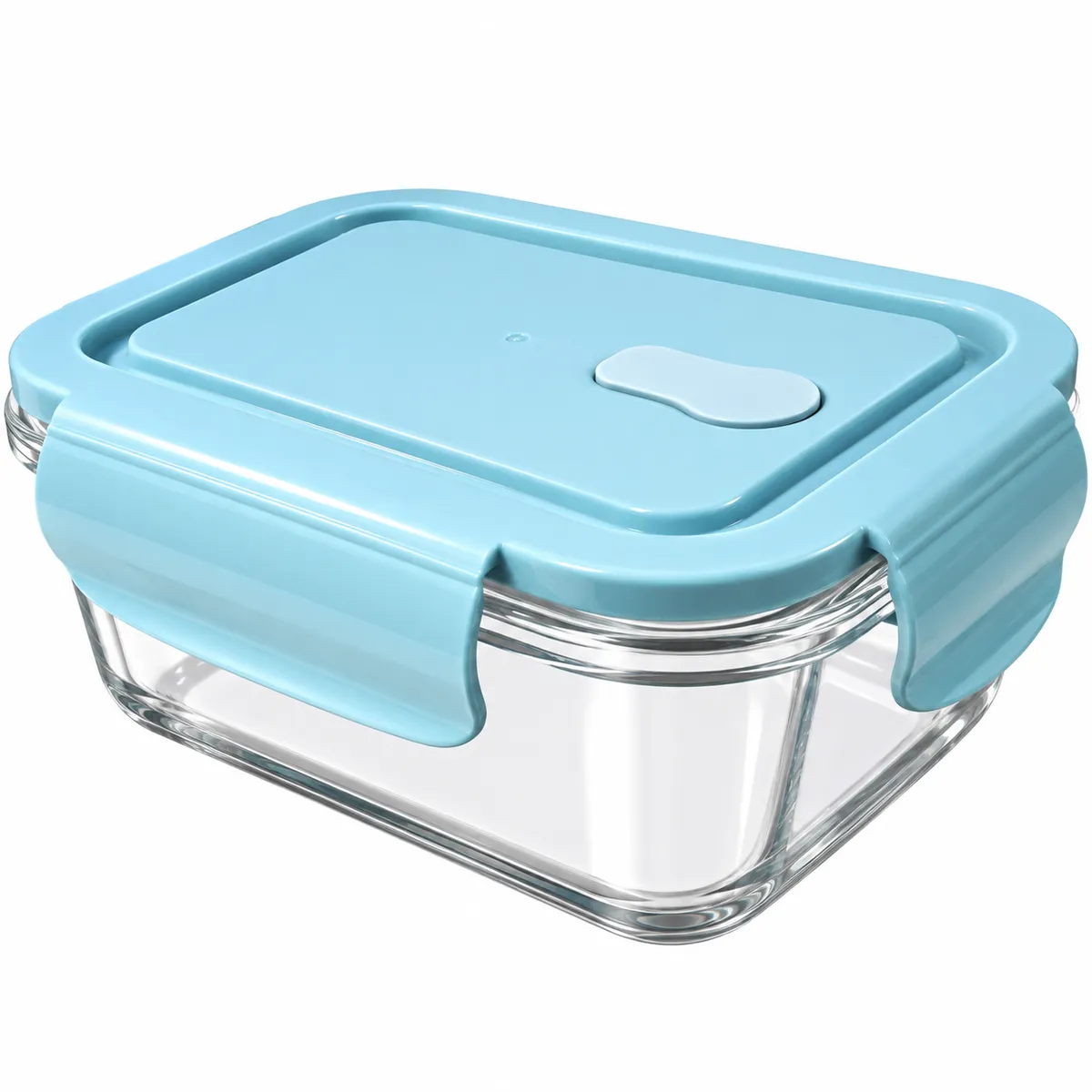 hermetico de vidrio 18 cm con tapa plastica