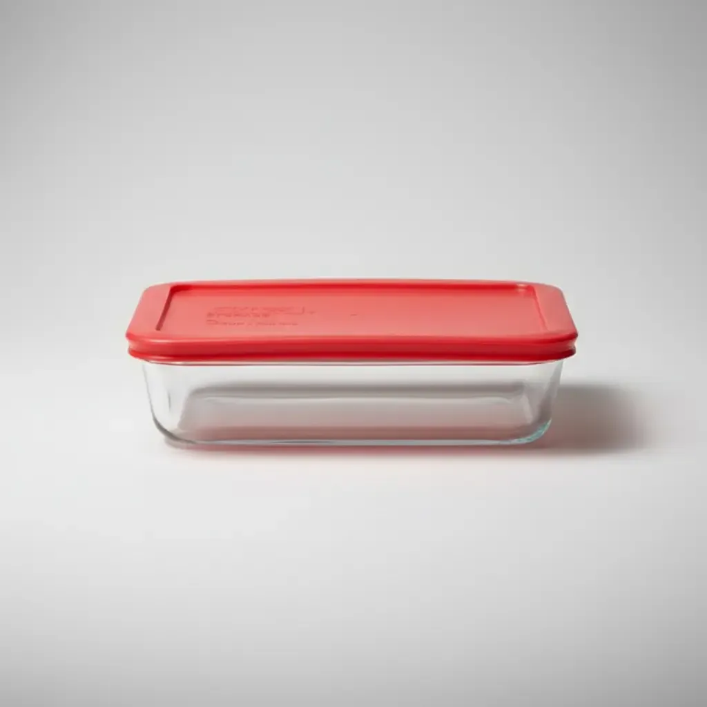 Hermetico o Taper de Vidrio Templado con tapa 13 x 18 x 4 cm Pirex