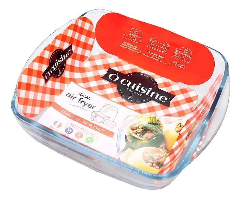 Molde de Vidrio Cuadrado para Air Fryer de Ôcuisine