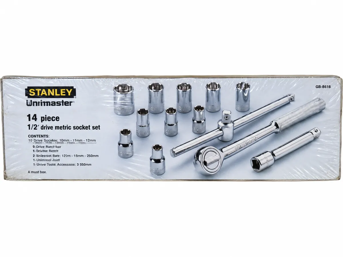 juego de llave criquet tubos stanley workmaster x 14 pcs  caja metalica con broches