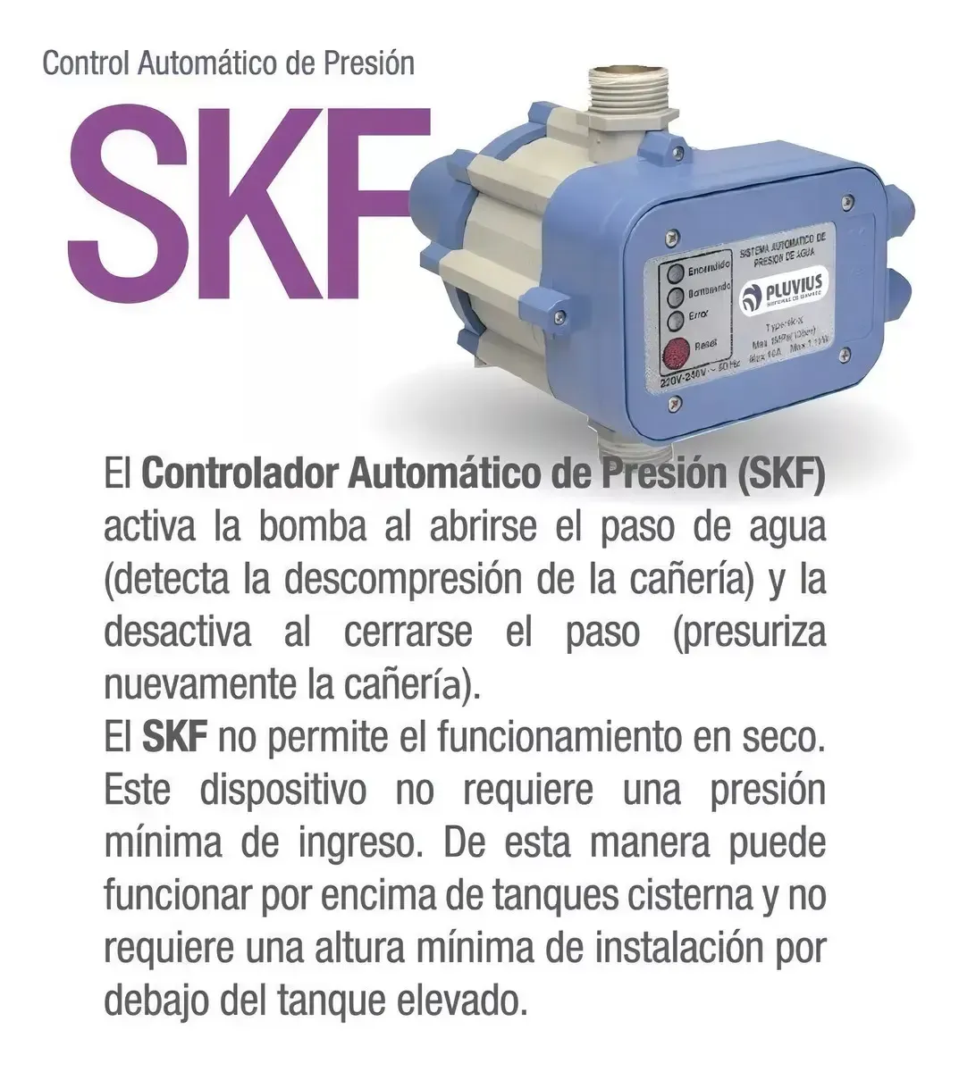 Control Automático Flujo Pluvius Presurizador PARA BOMBA DE AGUA - imagen 2