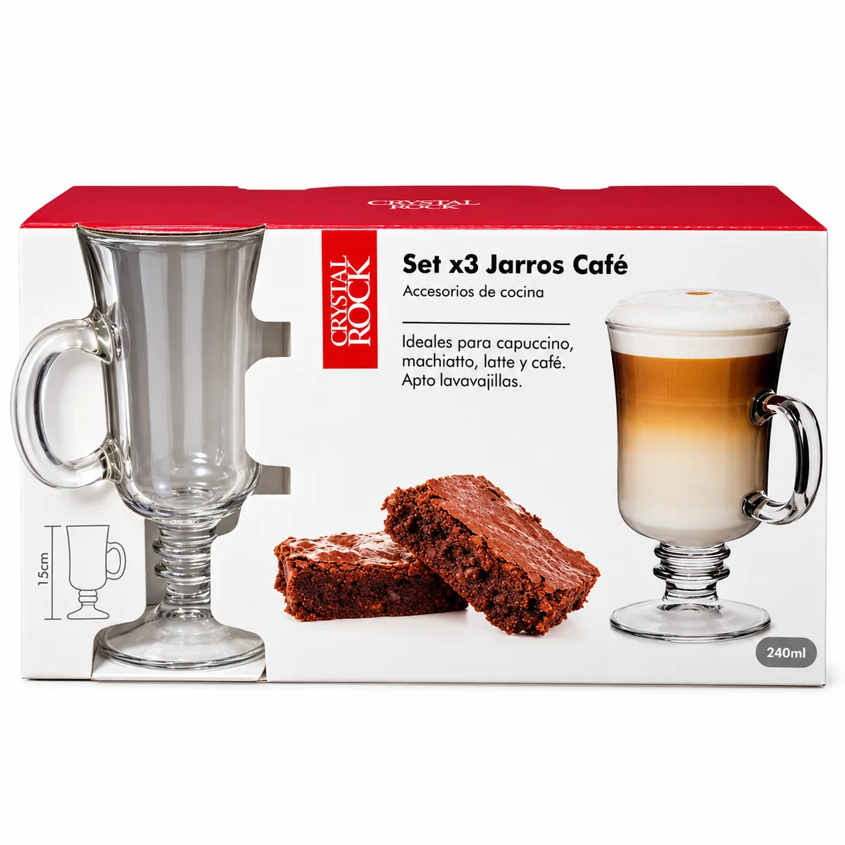 set x3 jarros de cafe capuccino