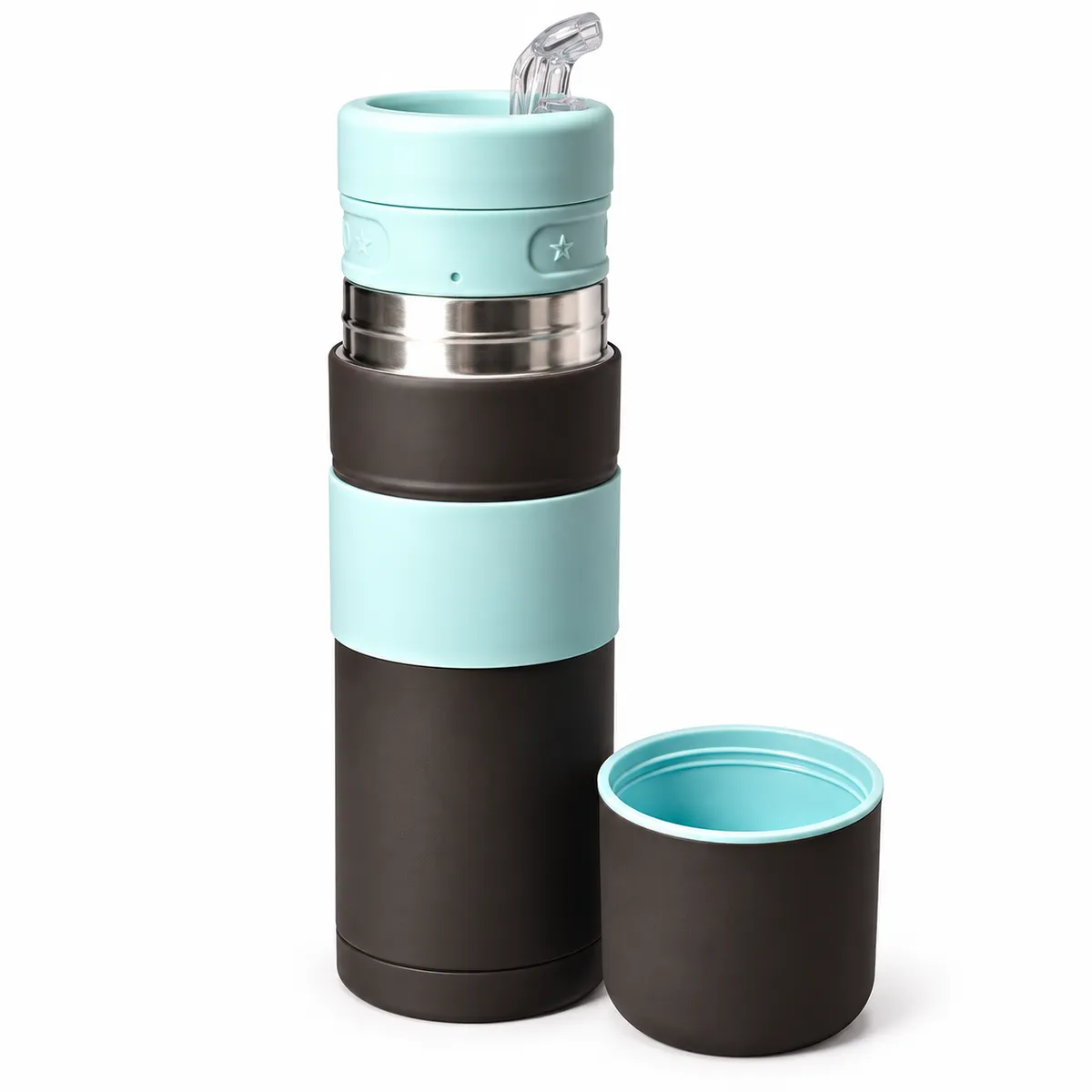 mate listo 750 ml negro y celeste