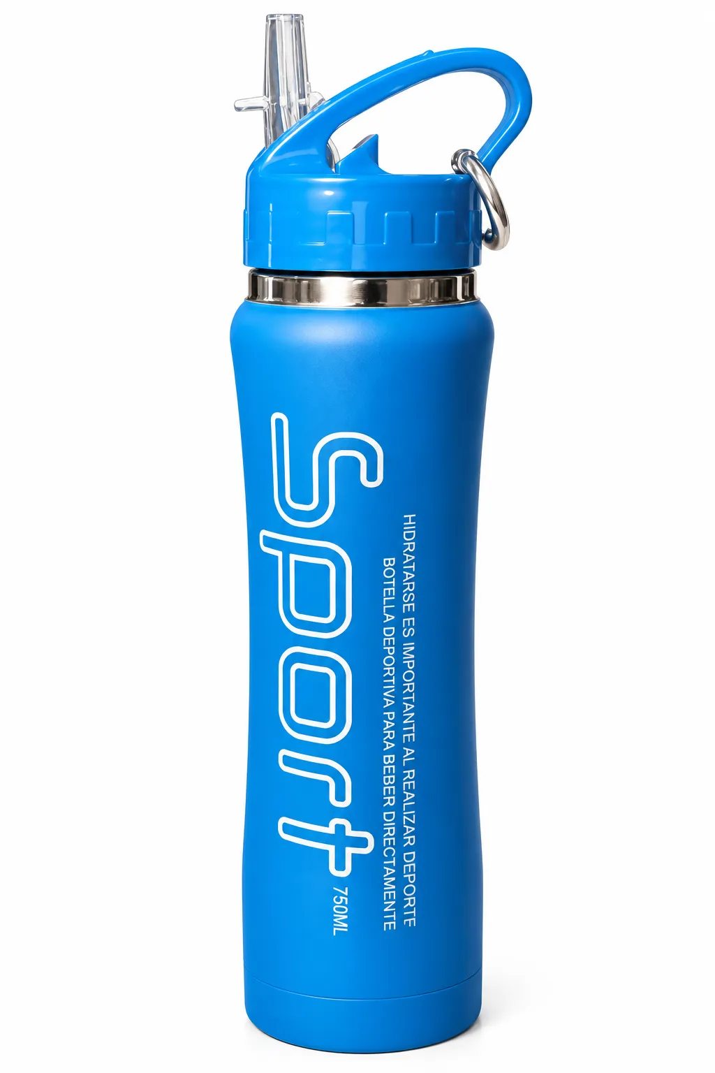 BOTELLA DEPORTIVA 750 ML AZUL ACERO INOX