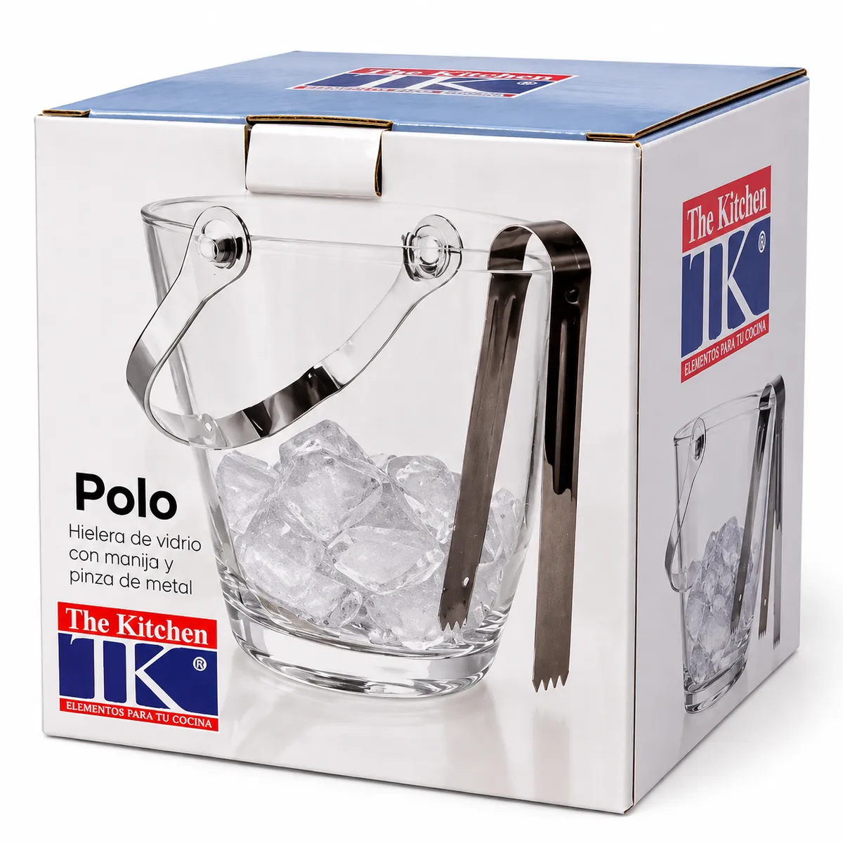 BALDE DE VIDRIO PARA HIELO CON PINZA