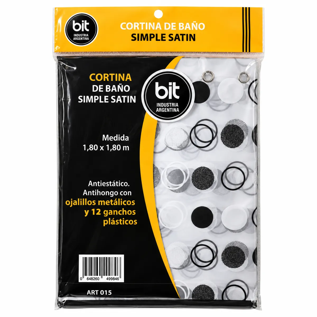 CORTINA DE BAÑO SIMPLE SATIN 180X180